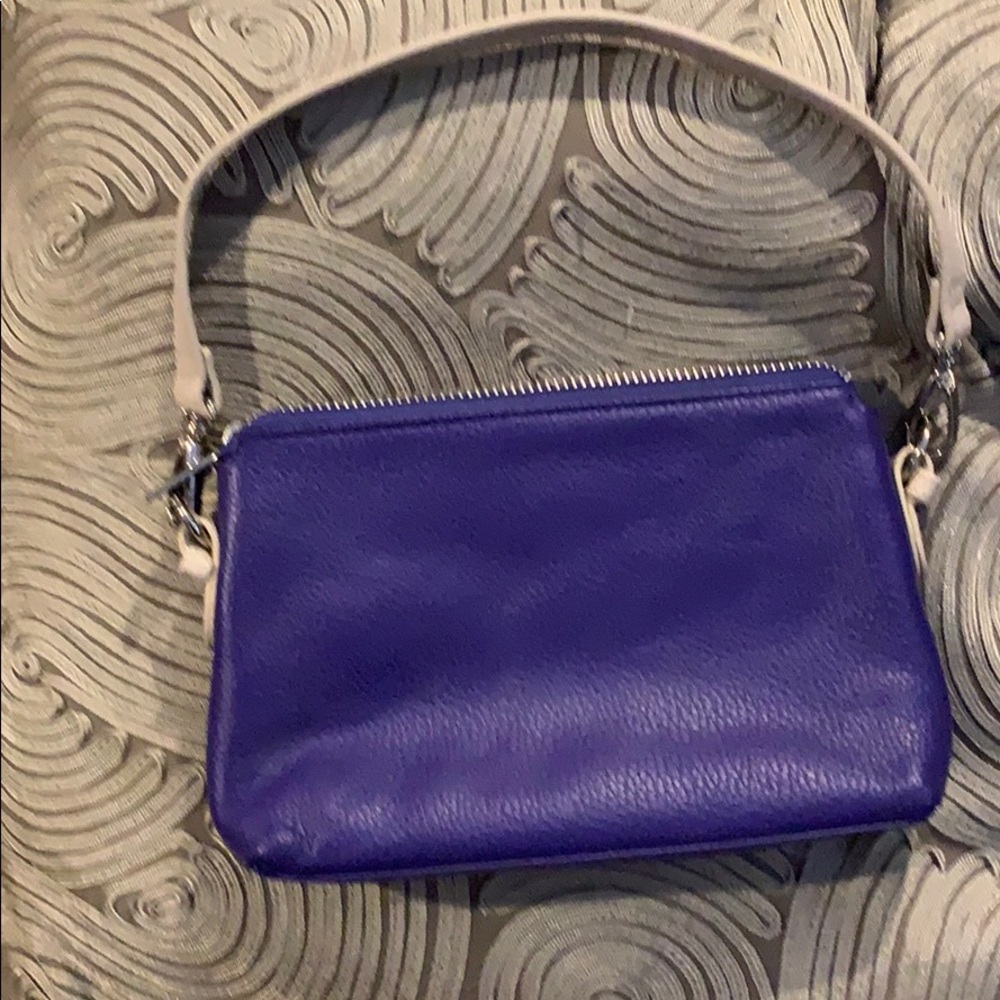 CUTE Purple and Cream DANIER Leather Small Handbag